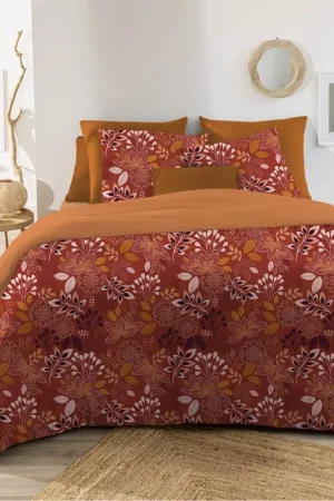 Bon Marché Parure de lit 'Kamala' imprimé terracotta